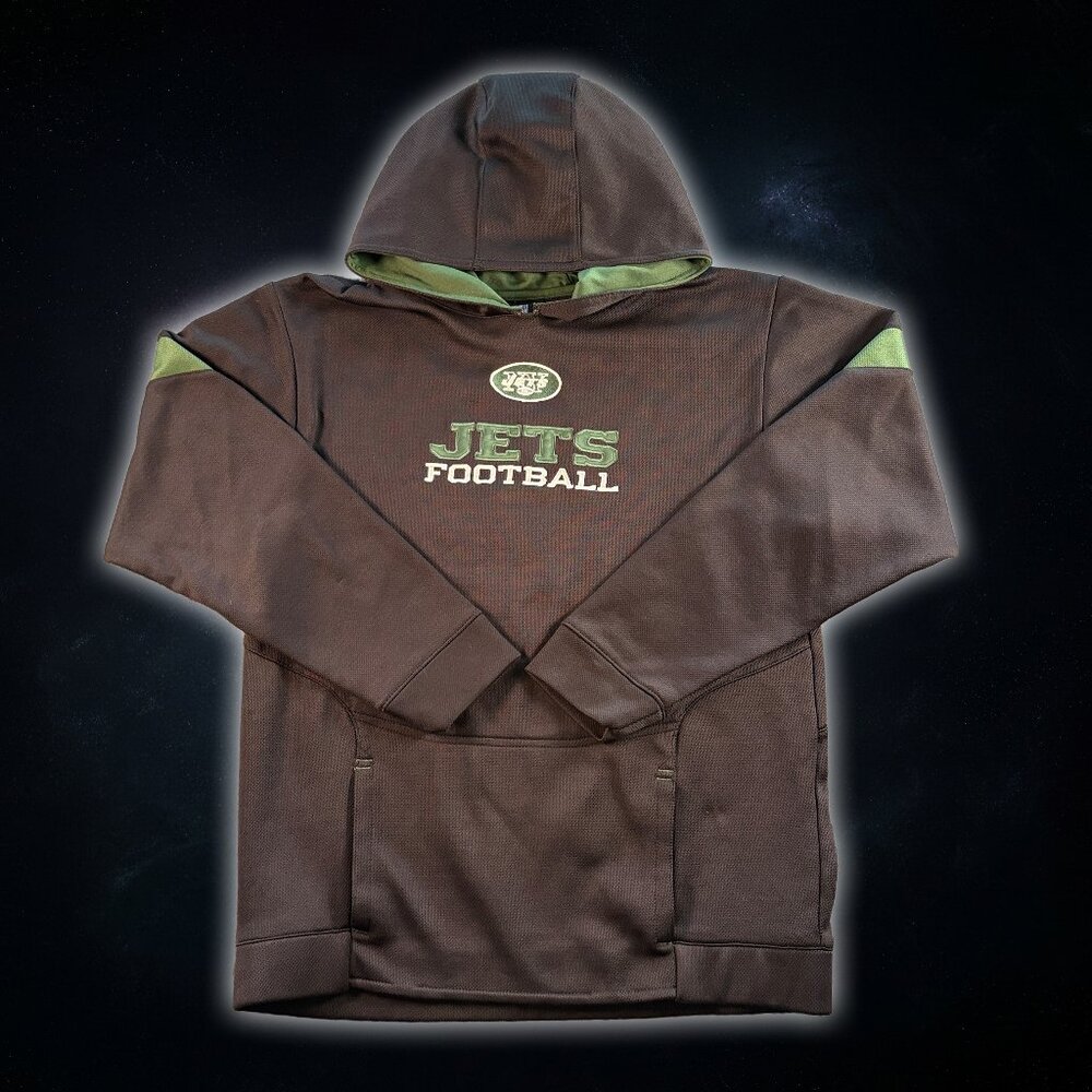 NFL Team Apparel Reebok New York Jets Football Pullover Hoodie Men's Size L